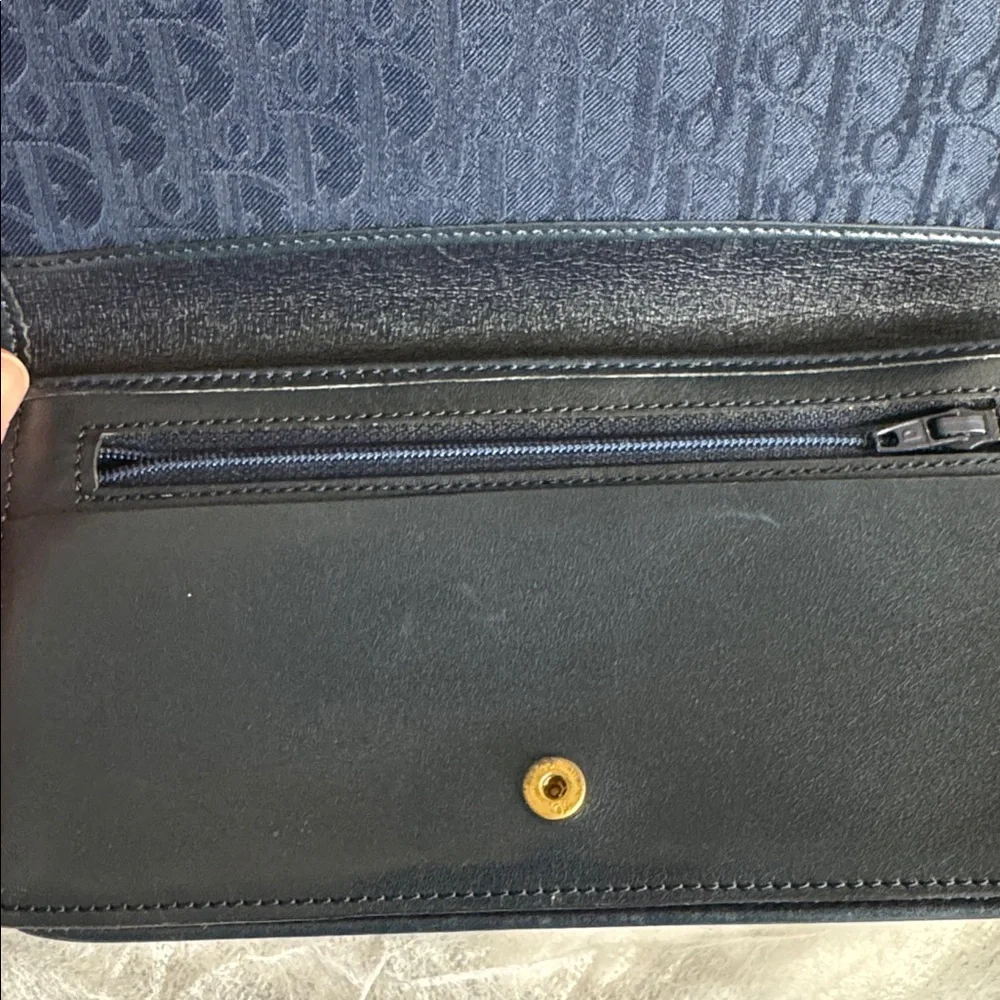 Christian Dior Long Wallet Blue Vintage - Picture 9 of 11